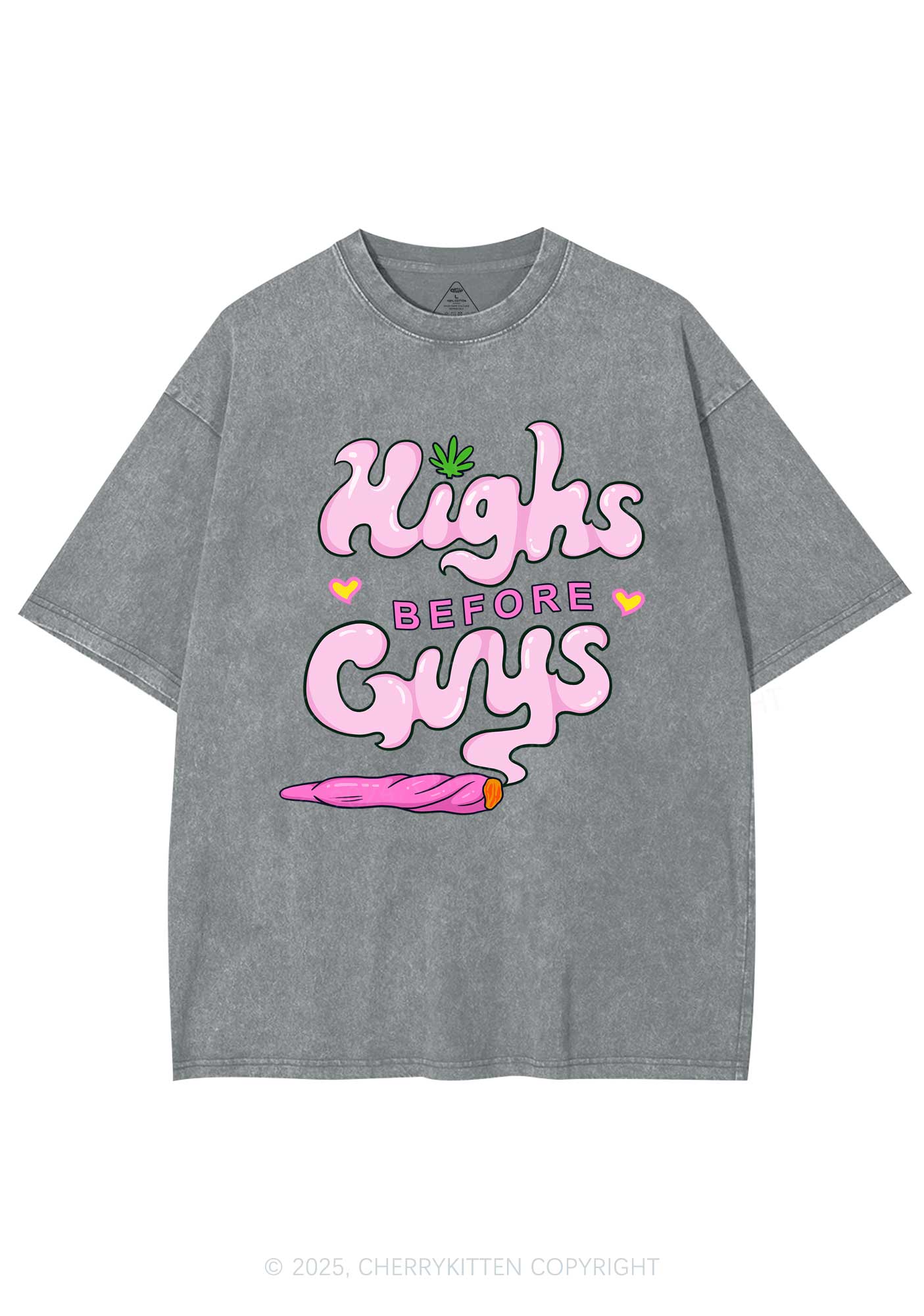 Highs Before Guys Y2K Shirts Washed Tee Cherrykitten
