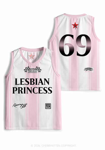 Pale Pink Lesbian Princess Pride Y2K Sport Jersey Tank Cherrykitten