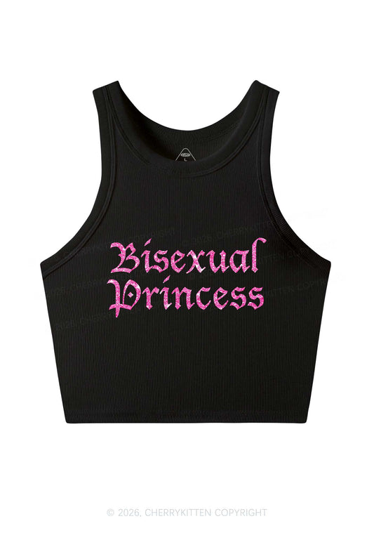 Glitter Bisexual Princess Pride Y2K Crop Tank Top Cherrykitten