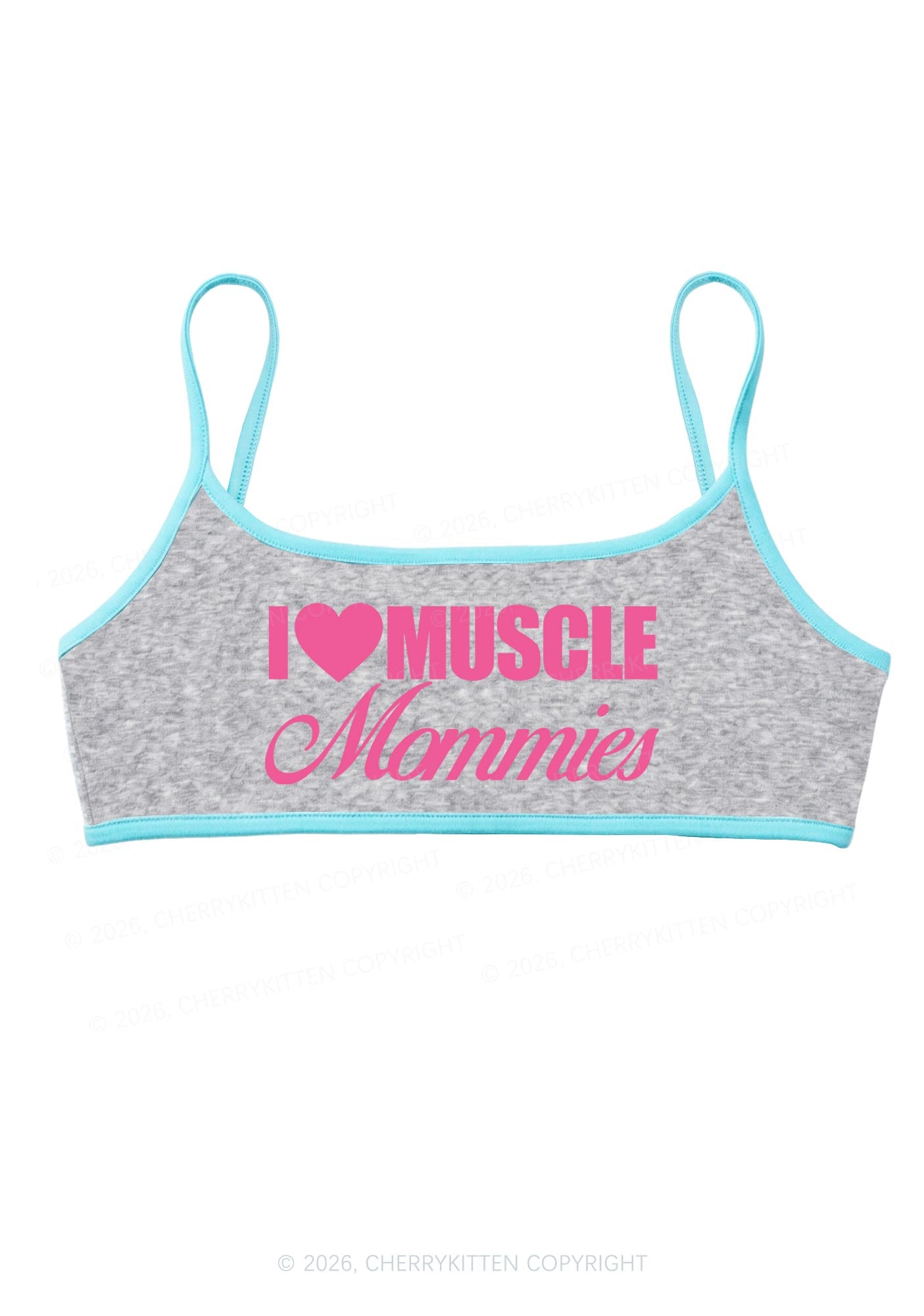 I Love Muscle Mommies Y2K Super Crop Cami Cherrykitten