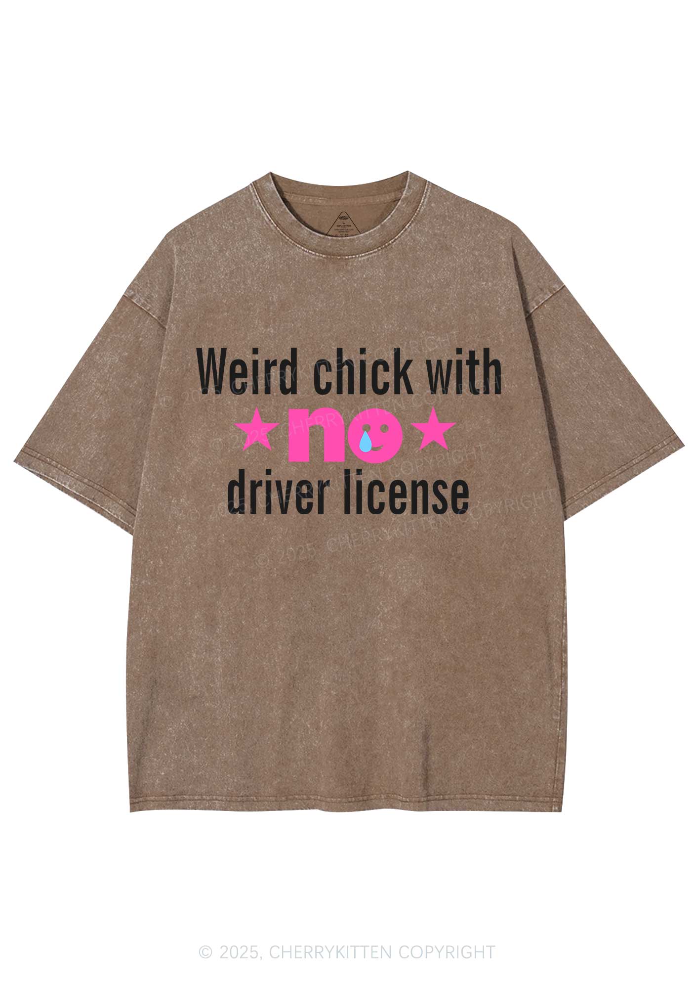 Weird Chick Y2K Shirts Washed Tee Cherrykitten