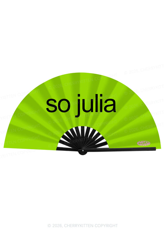 Green So Julia Y2K Rave Hand Fan Cherrykitten