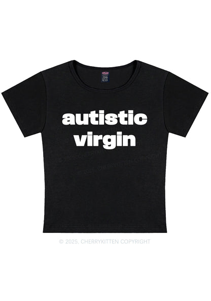 Autistic Virgin Y2K Baby Tee Cherrykitten