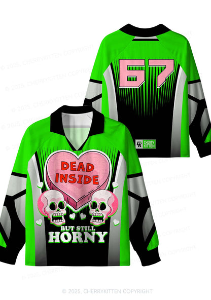 Custom Halloween Skulls Dead Inside Y2K Sport Long Sleeve Jersey Shirts Cherrykitten