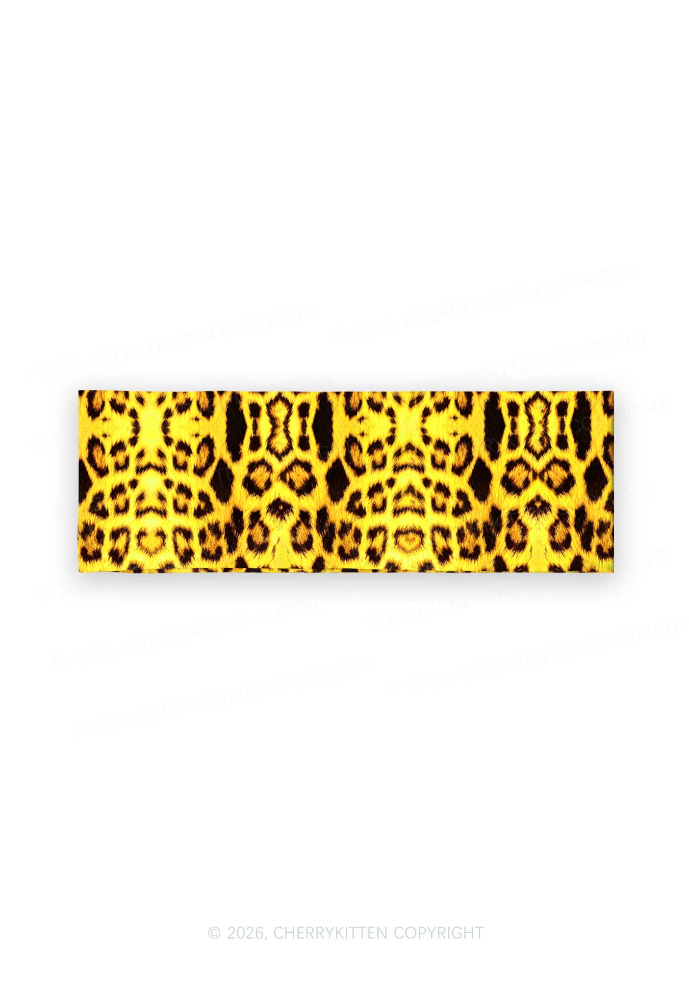 Yellow Leopard Y2K Print Headband Cherrykitten