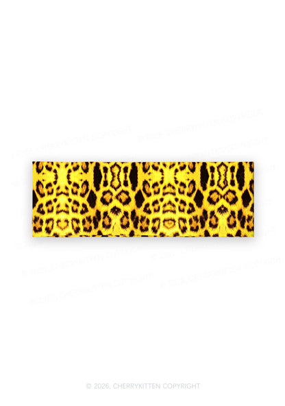 Yellow Leopard Y2K Print Headband Cherrykitten