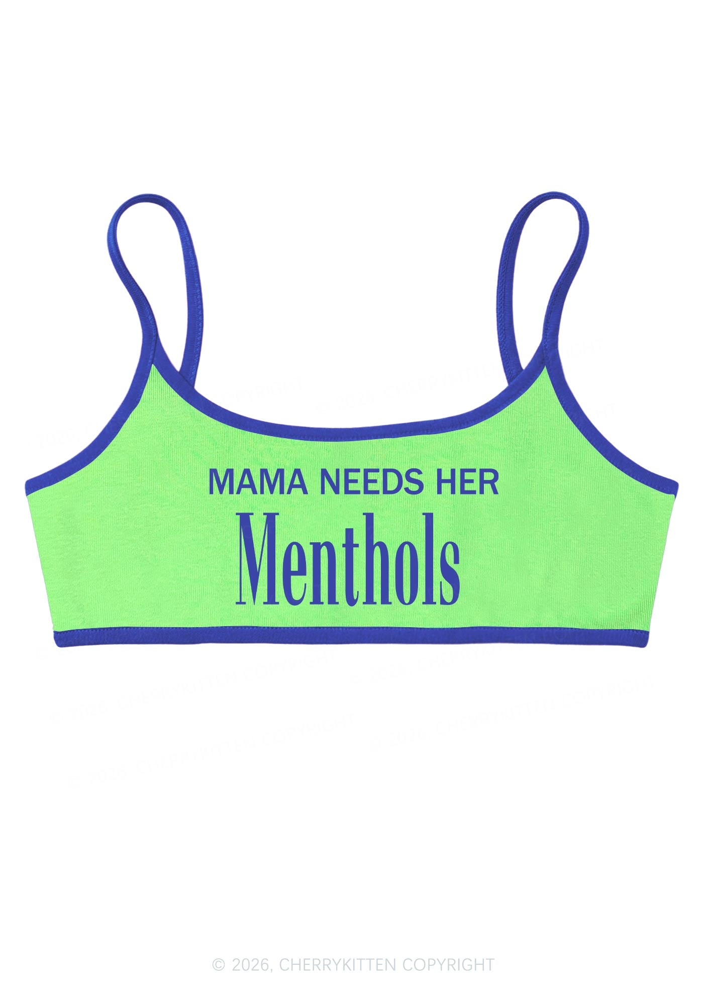 Mama Needs Her Menthols Y2K Super Crop Cami Cherrykitten