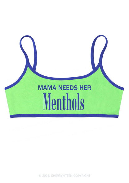 Mama Needs Her Menthols Y2K Super Crop Cami Cherrykitten