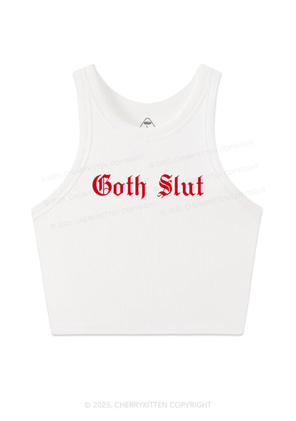 Goth Slxt Y2K Crop Tank Top Cherrykitten
