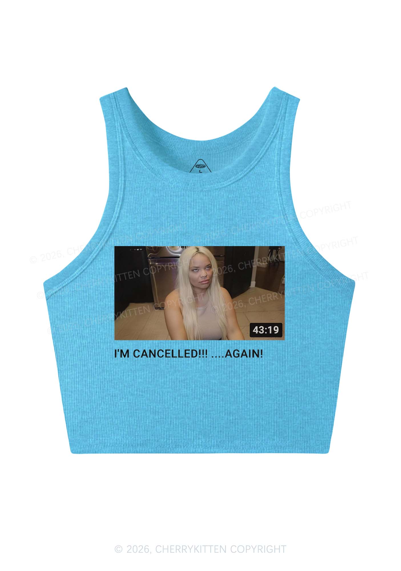 Im Canceled Again Y2K Crop Tank Top Cherrykitten