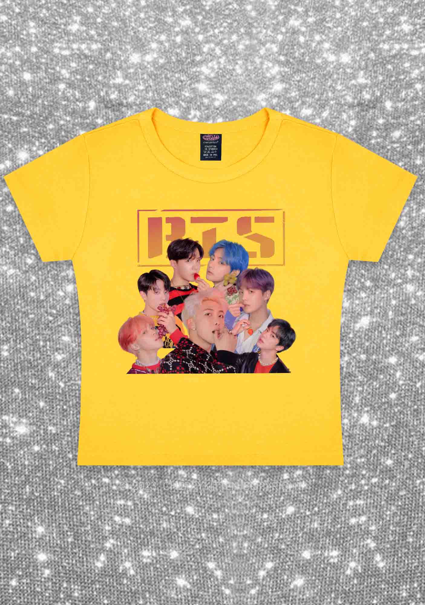 Fruit Bangtan Kpop Y2K Baby Tee Cherrykitten