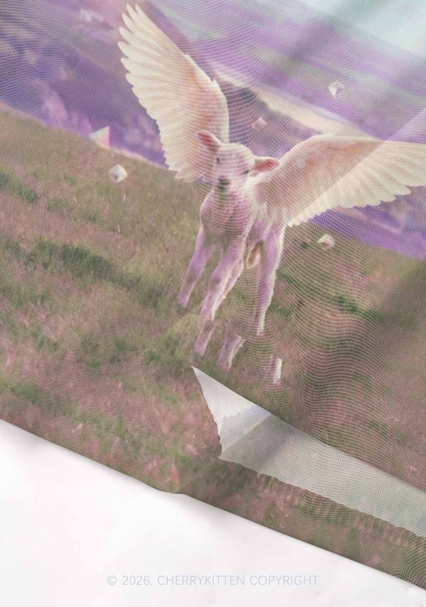 Angel Wing Lamb Y2K Mesh Crop Top Cherrykitten
