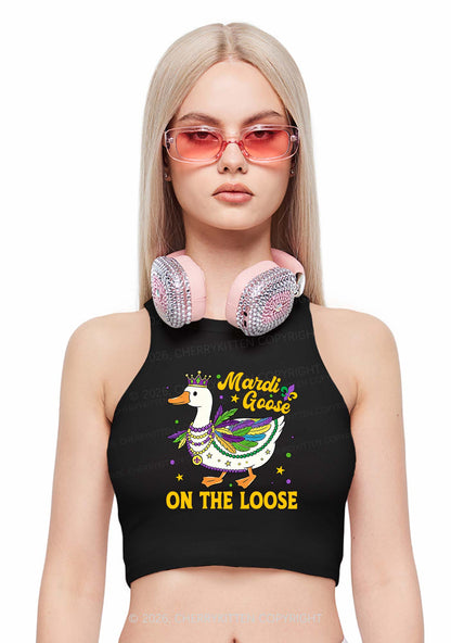 Mardi Goose On The Loose Y2K Crop Tank Top Cherrykitten