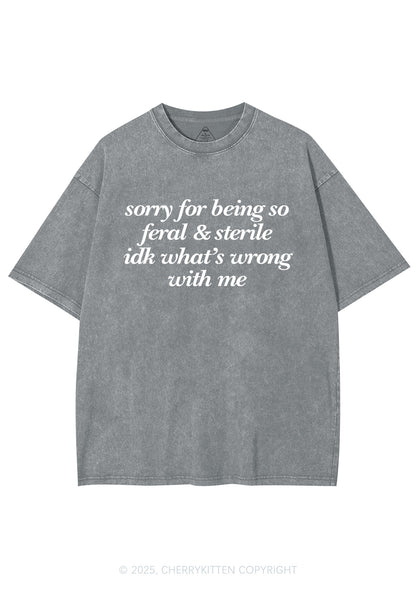 Being Feral Sterile Y2K Shirts Washed Tee Cherrykitten