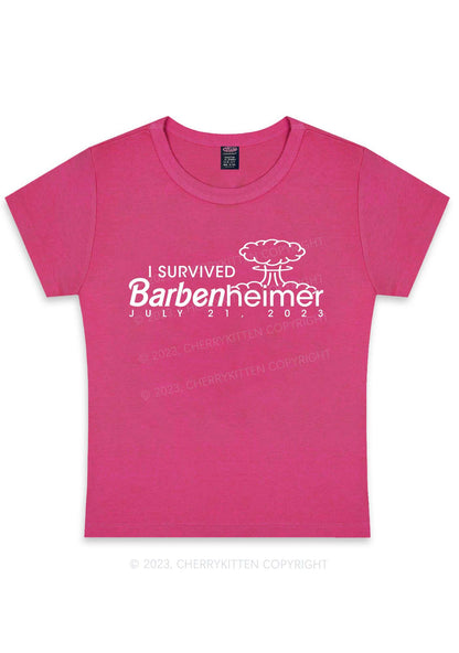 Curvy I Survived Barbenheimer Y2K Baby Tee Cherrykitten