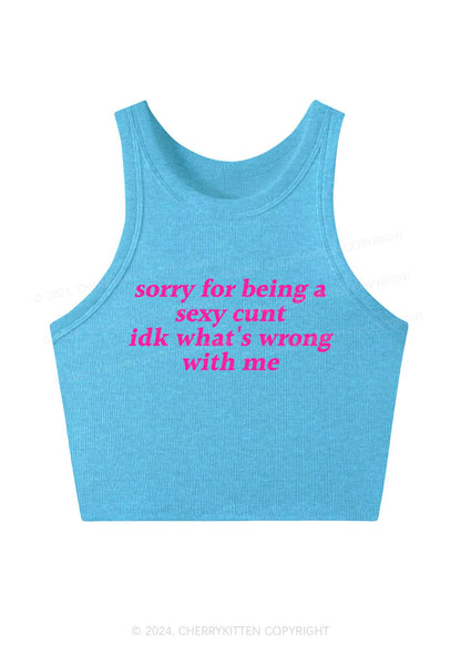 Sorry For Being Cxxt Y2K Crop Tank Top Cherrykitten