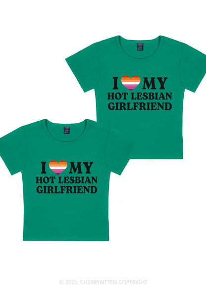 Love My Hot Lesbian GF Y2K Valentine's Day Baby Tee Cherrykitten