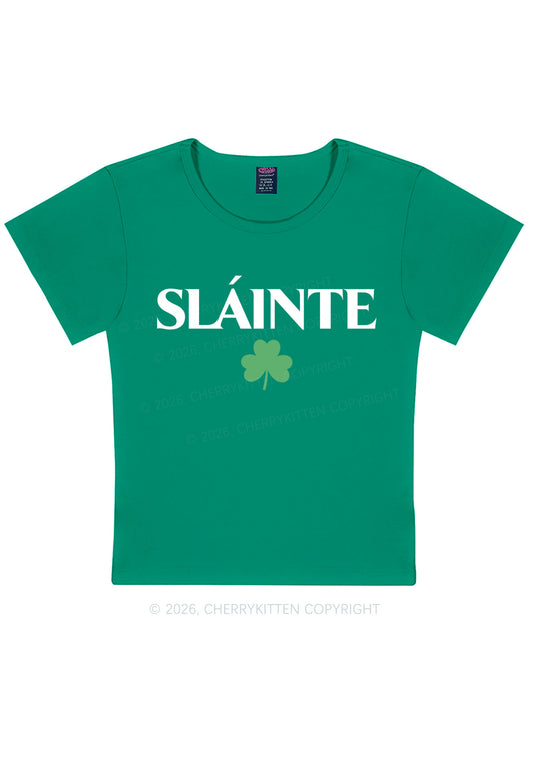 Slainte St Patricks Y2K Baby Tee Cherrykitten