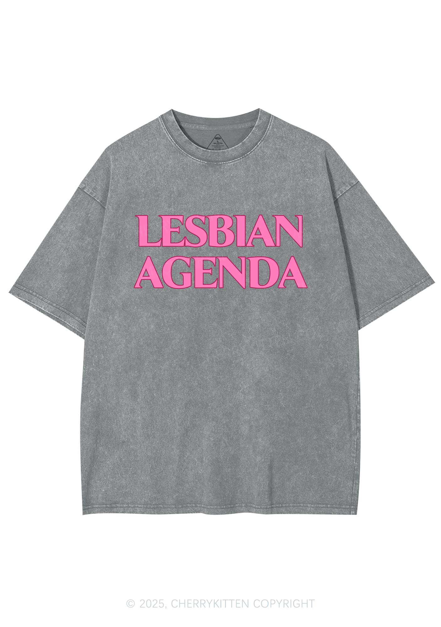 Lesbian Agenda Y2K Shirts Washed Tee Cherrykitten