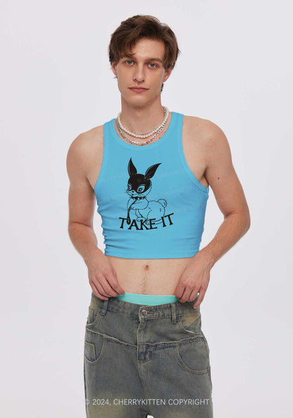 Take It Bunny Y2K Crop Tank Top Cherrykitten