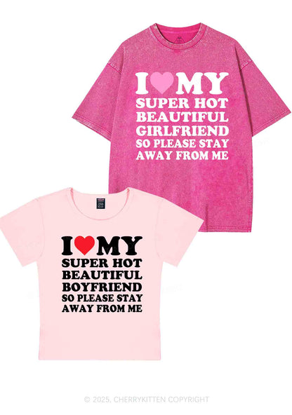 My Super Hot BF GF Y2K Valentine's Day Couple Shirt Cherrykitten