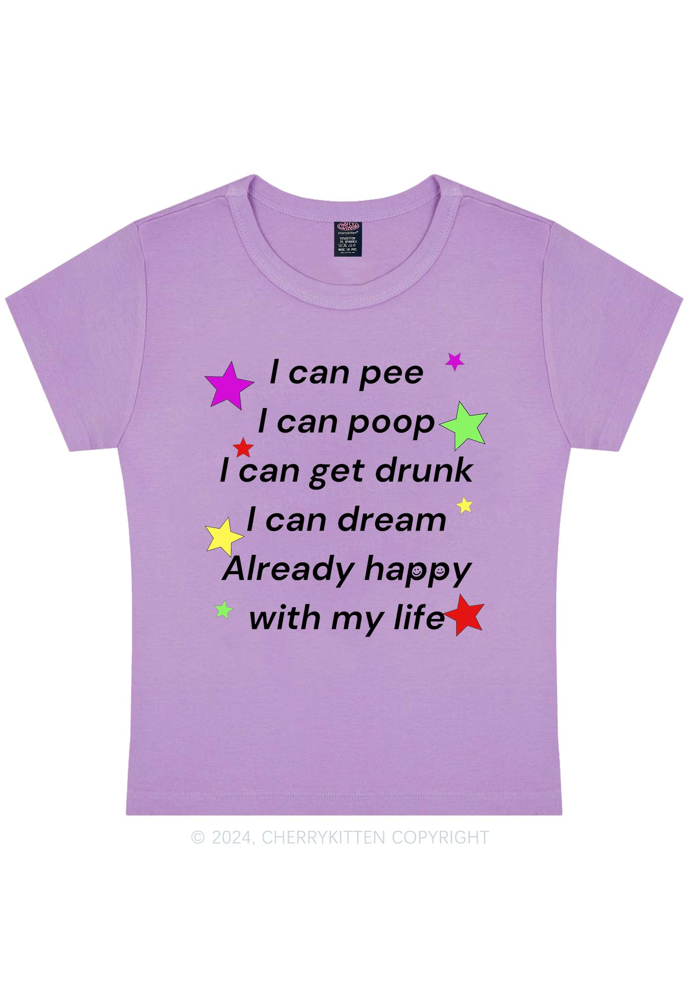 Already Happy Life Y2K Baby Tee Cherrykitten