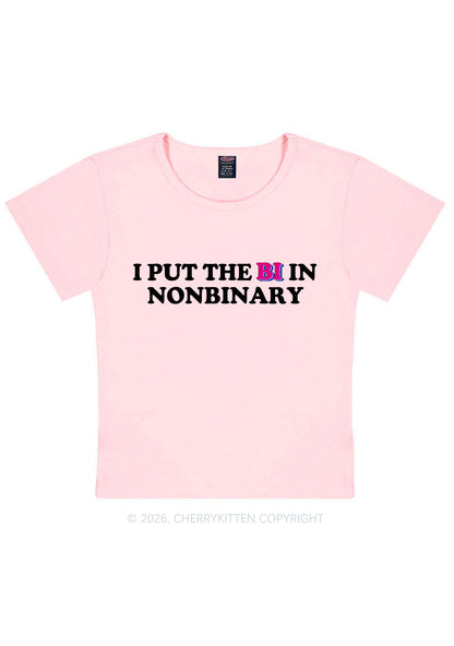I Put The Bi In Nonbinary Pride Y2K Baby Tee Cherrykitten