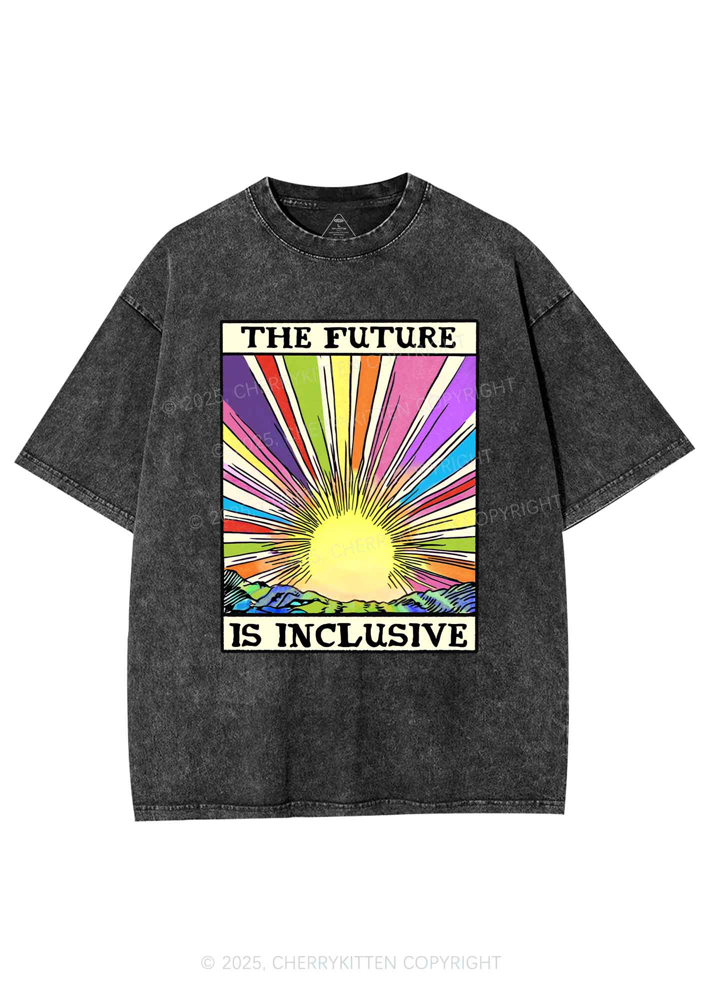The Future Is Inclusive Pride Y2K Shirts Washed Tee Cherrykitten