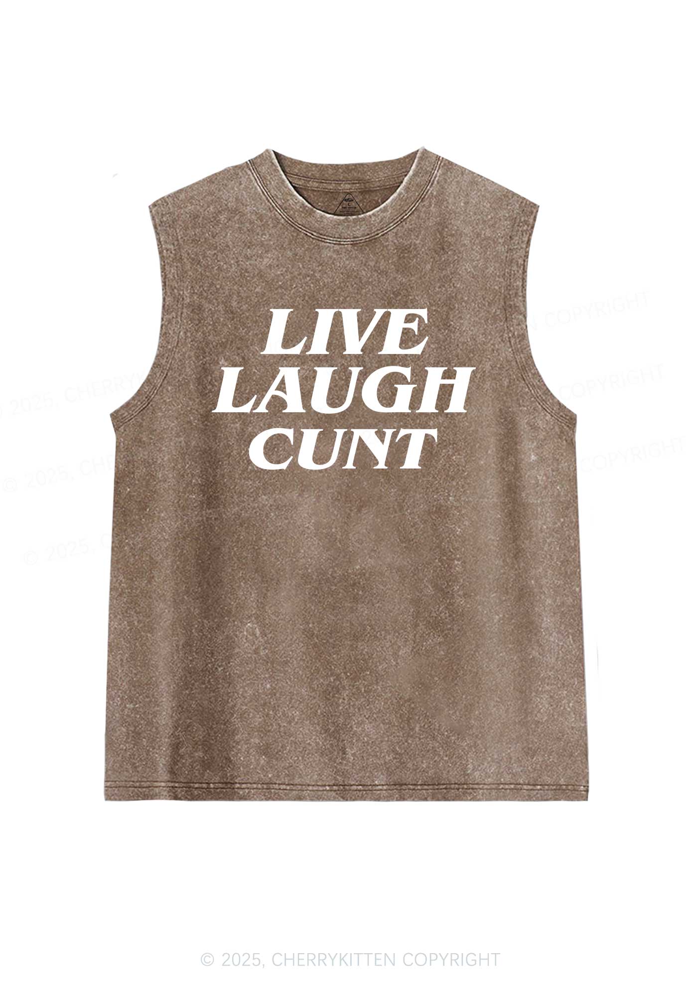Live Laugh Cxxt Y2K Washed Tank Cherrykitten