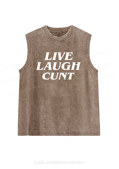 Live Laugh Cxxt Y2K Washed Tank Cherrykitten
