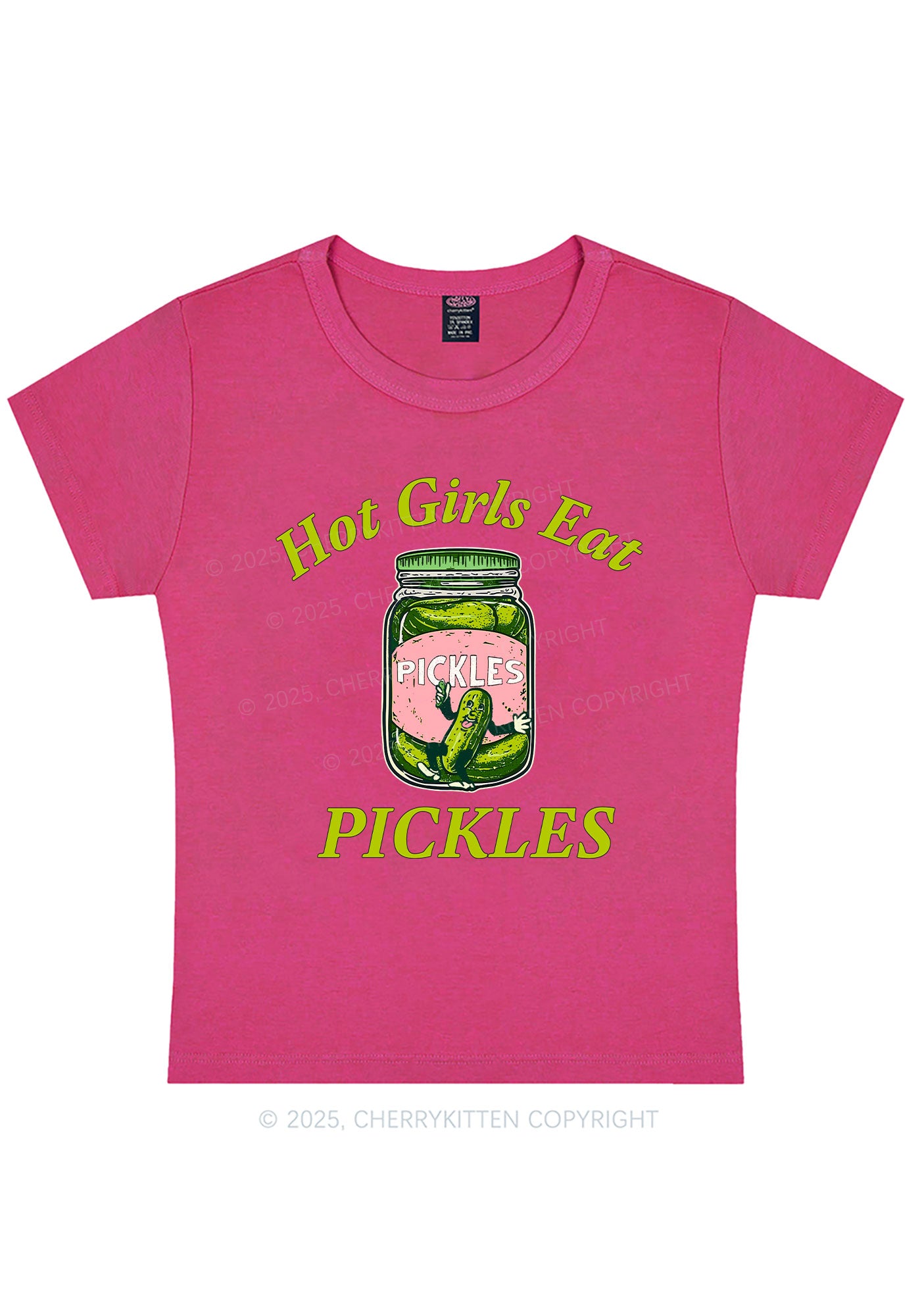 Hot Girls Eat Pickles Y2K Baby Tee Cherrykitten