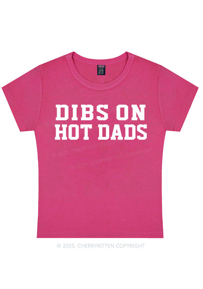 Dibs On Hot Dads Y2K Baby Tee Cherrykitten