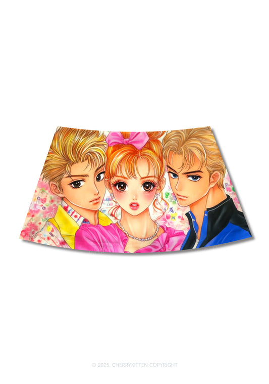 Comic Youth Y2K Print Mini Skirt Cherrykitten