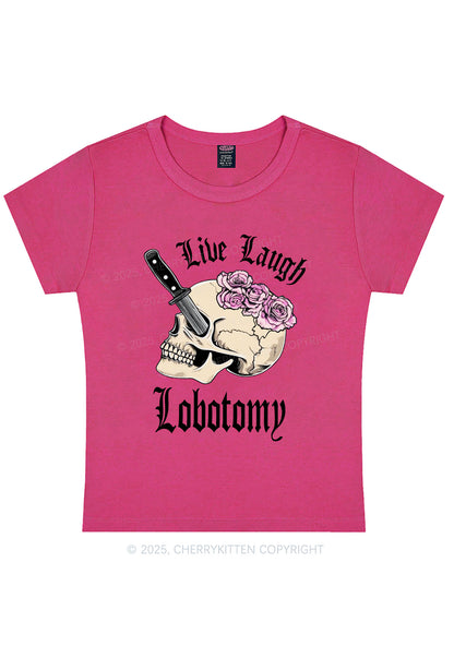 Live Laugh Lobotomy Skull Y2K Baby Tee Cherrykitten