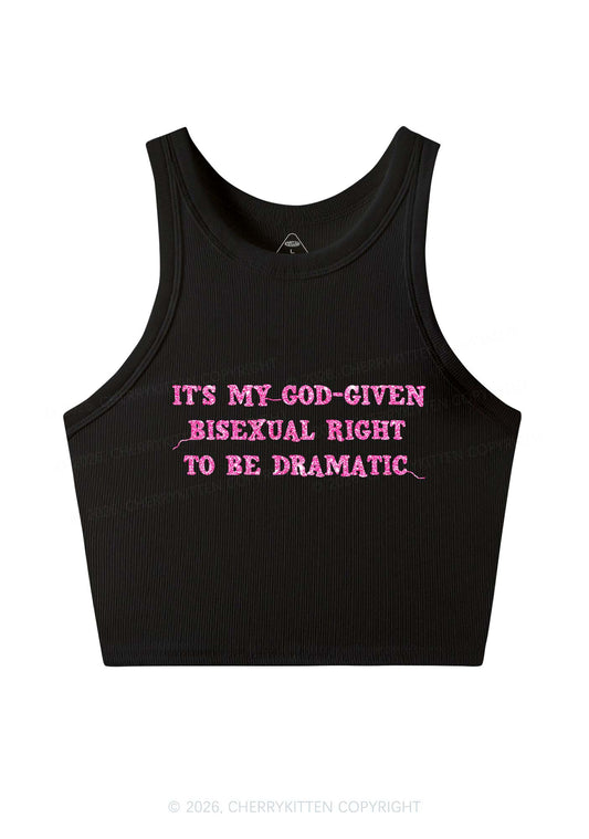 Glitter God Given Bisexual Right Pride Y2K Crop Tank Top Cherrykitten