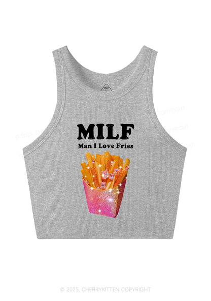 Man I Love Fries Y2K Crop Tank Top Cherrykitten