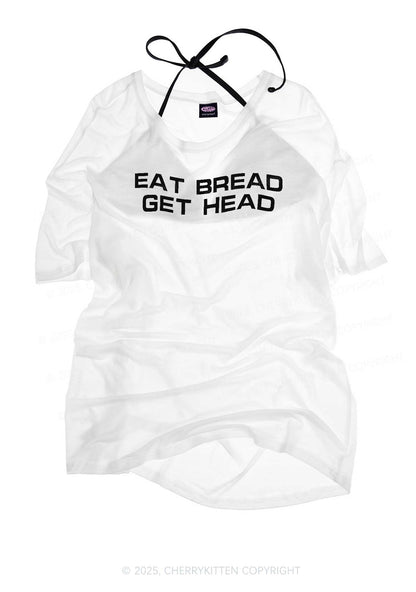 Eat Bread Get Head Y2K Sheer Boyfriend Tee Cherrykitten