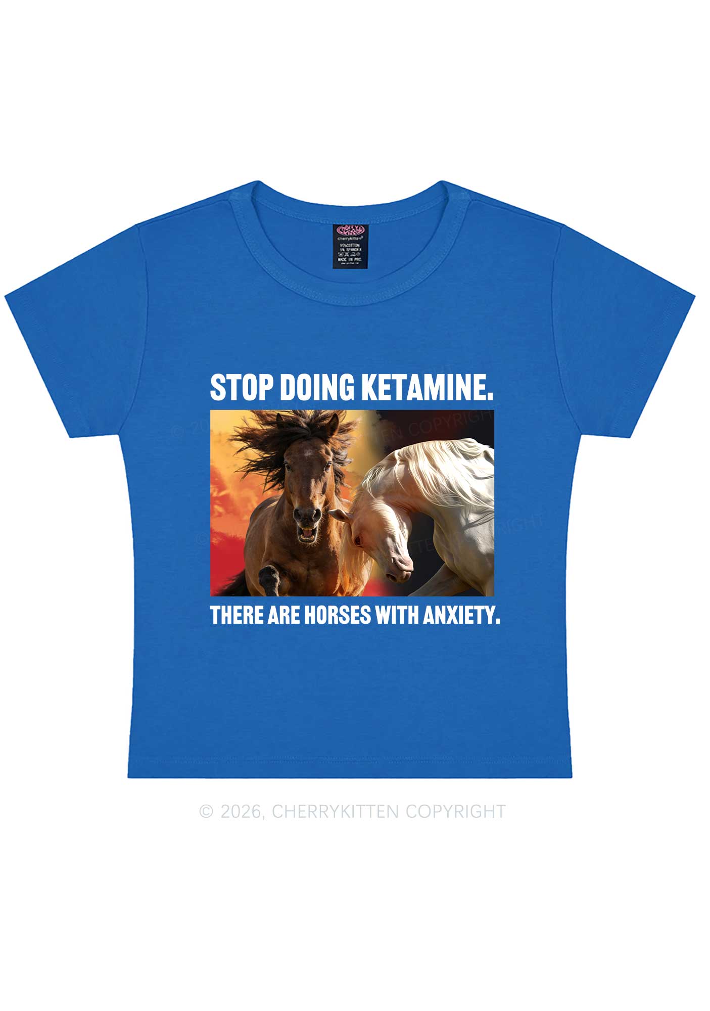 There Are Horses With Anxiety Y2K Baby Tee Cherrykitten