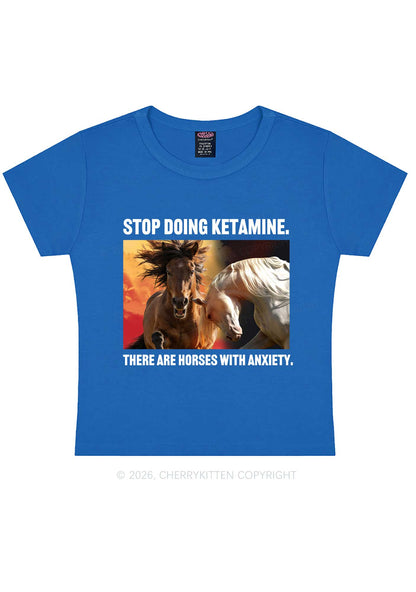 There Are Horses With Anxiety Y2K Baby Tee Cherrykitten