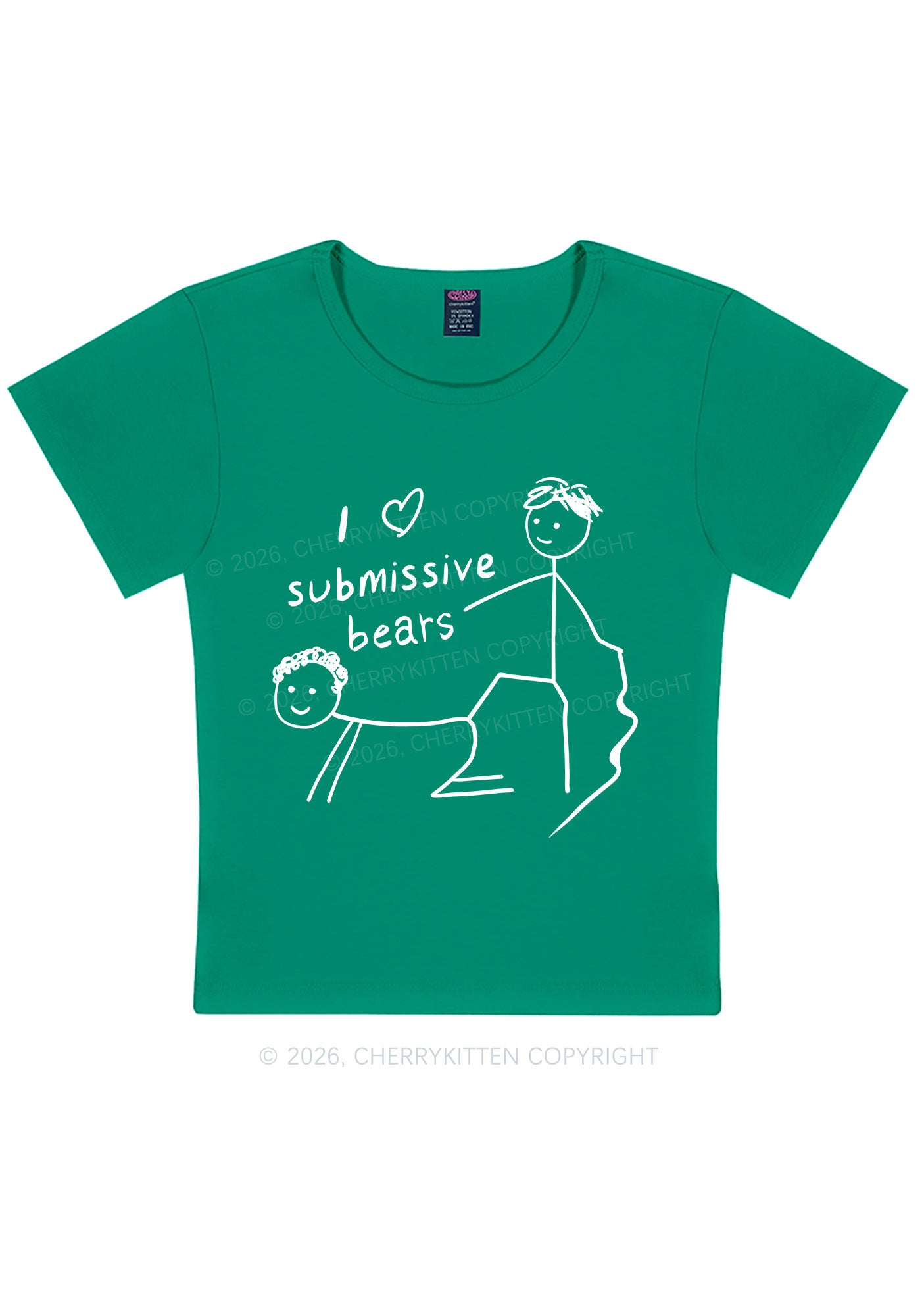 I Love S Bears Y2K Baby Tee Cherrykitten