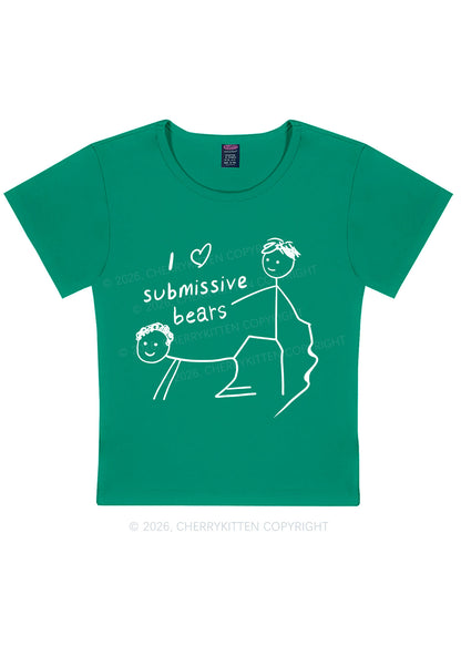 I Love S Bears Y2K Baby Tee Cherrykitten