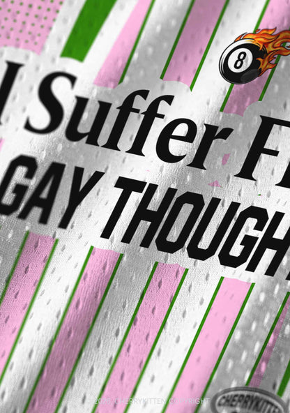 Pink Green Stripes Suffer From Gay Thoughts Pride Y2K Sport Jersey Tank Cherrykitten