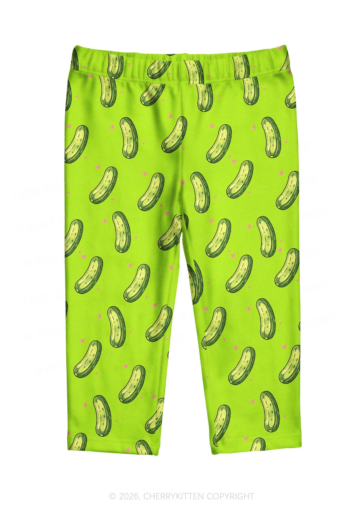 Green Pickle Y2K Print Capri Pants Cherrykitten