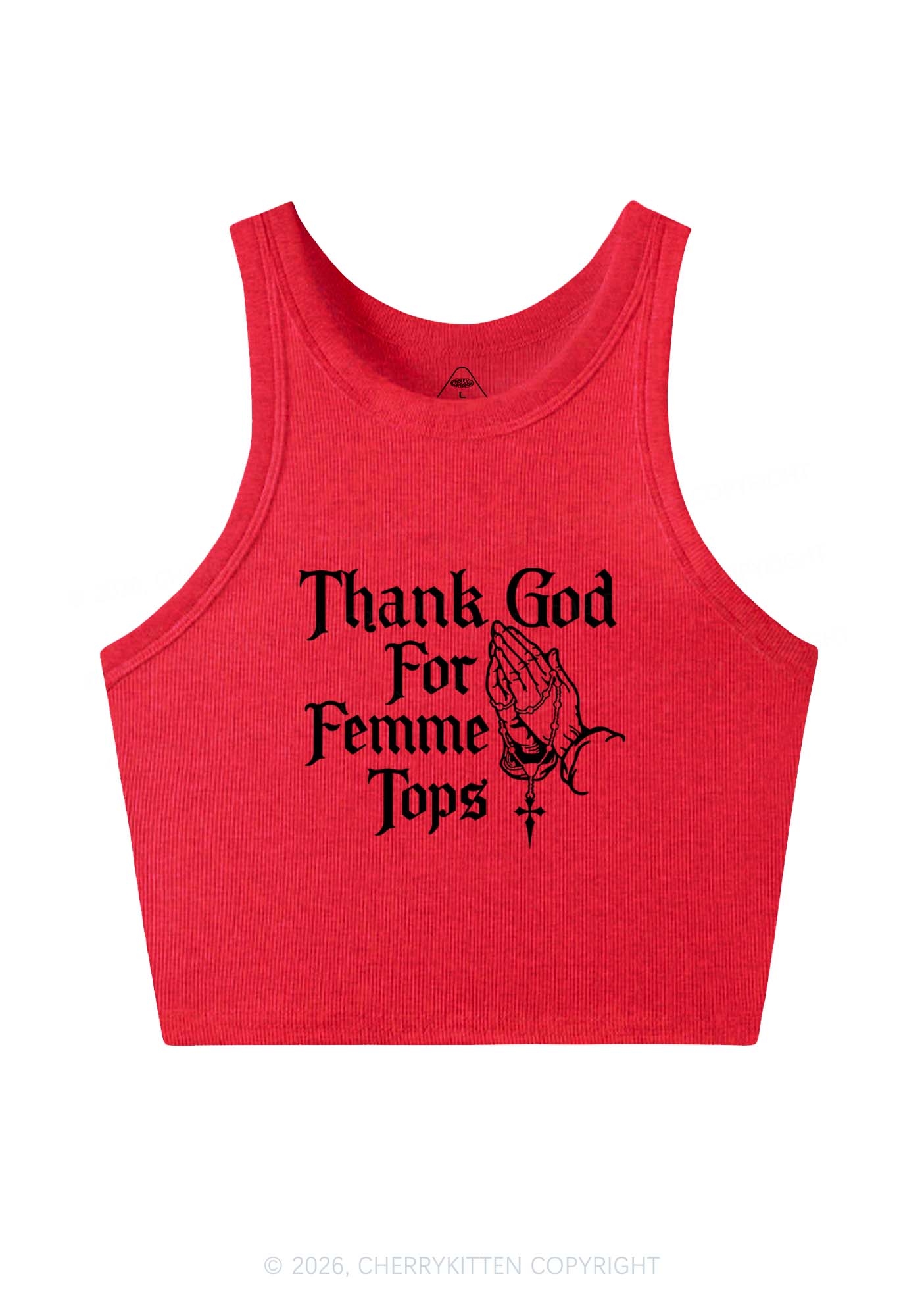 Thank God For Femme Tops Pride Y2K Crop Tank Top Cherrykitten