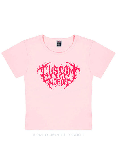Custom Punk Words Y2K Baby Tee Cherrykitten