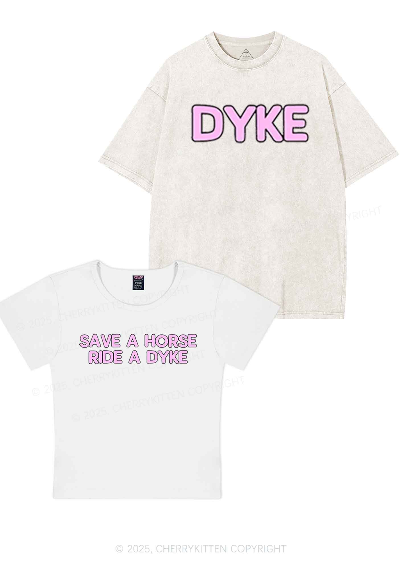 Save Horse Ride Dyke Y2K Valentine's Day Couple Shirt Cherrykitten