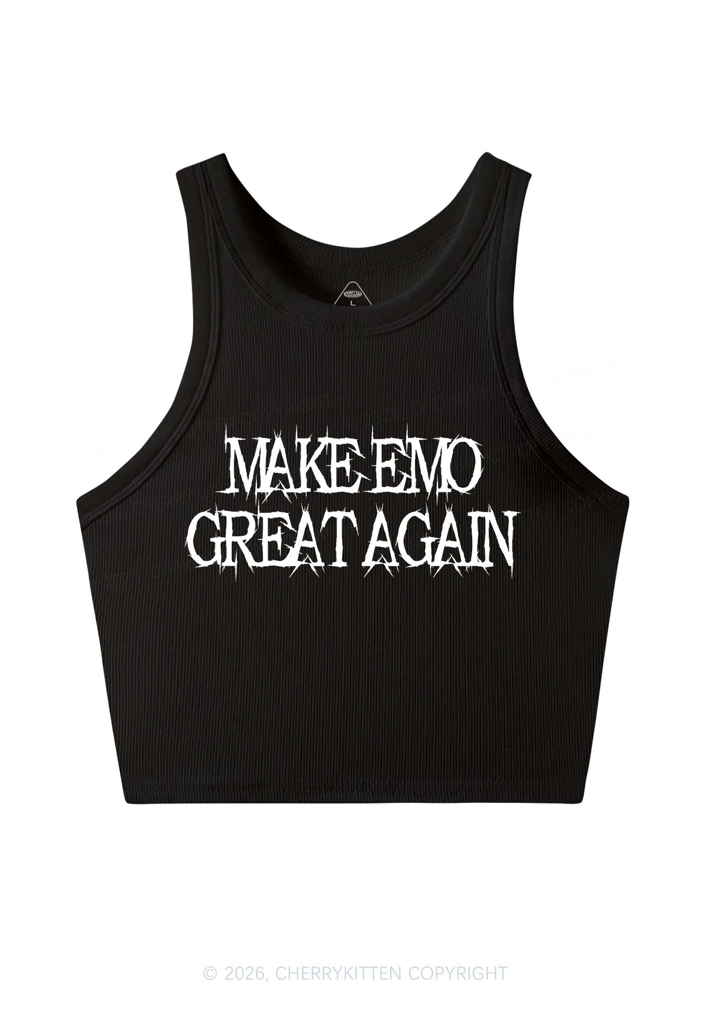 Make Emo Great Again Y2K Crop Tank Top Cherrykitten