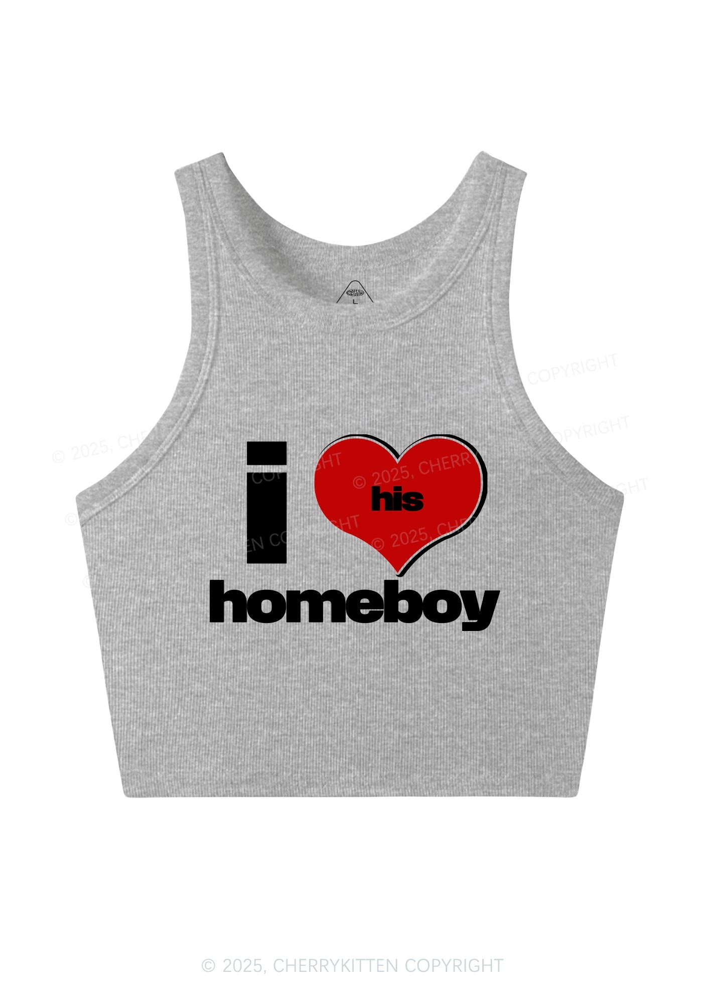I Love His Homeboy Y2K Crop Tank Top Cherrykitten