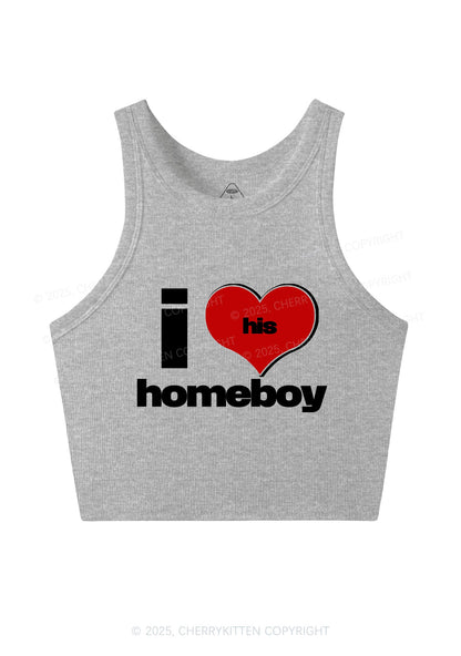 I Love His Homeboy Y2K Crop Tank Top Cherrykitten
