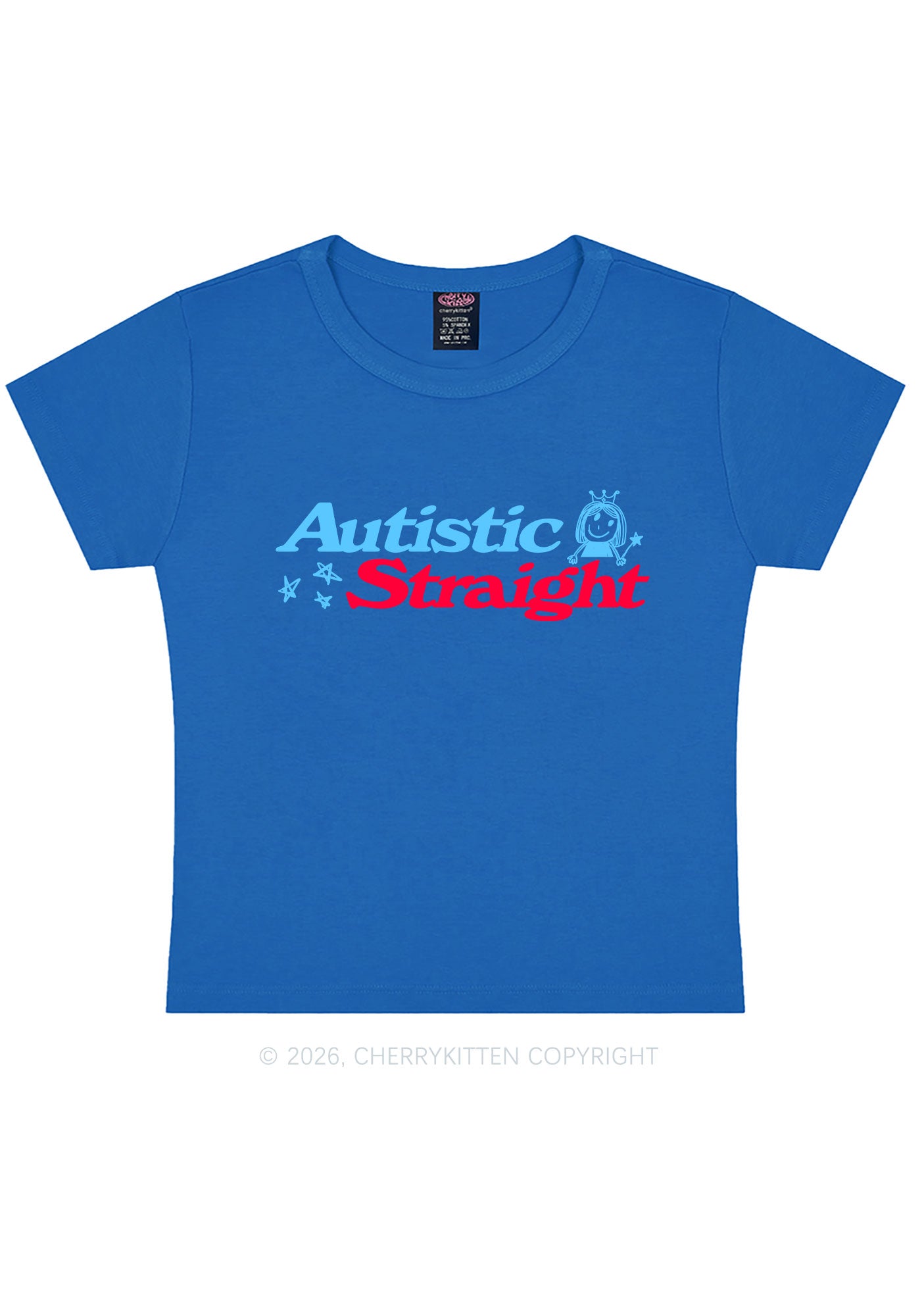 Autistic Straight Pride Y2K Baby Tee Cherrykitten